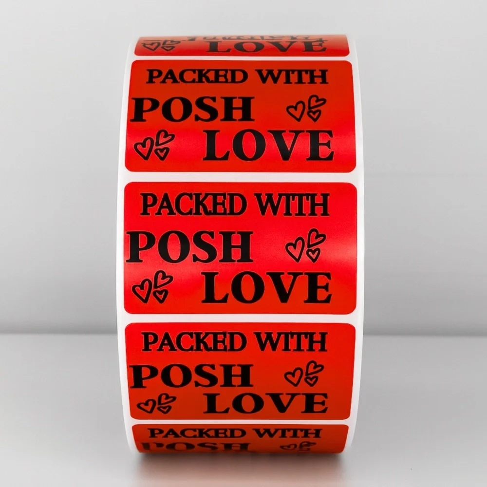 Packed With Posh Love Stickers | Purple Labels for Poshmark Packaging
